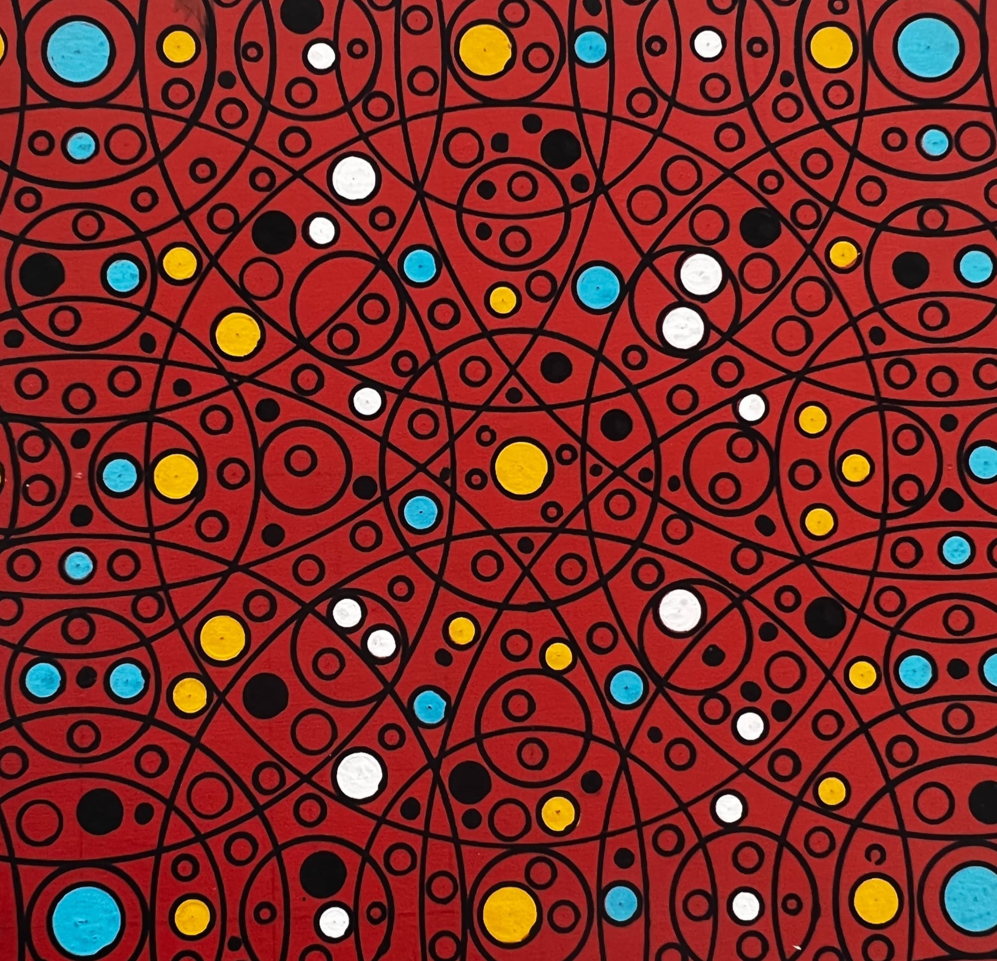 The Red Sparkles Design Original Textile Drawing image 1