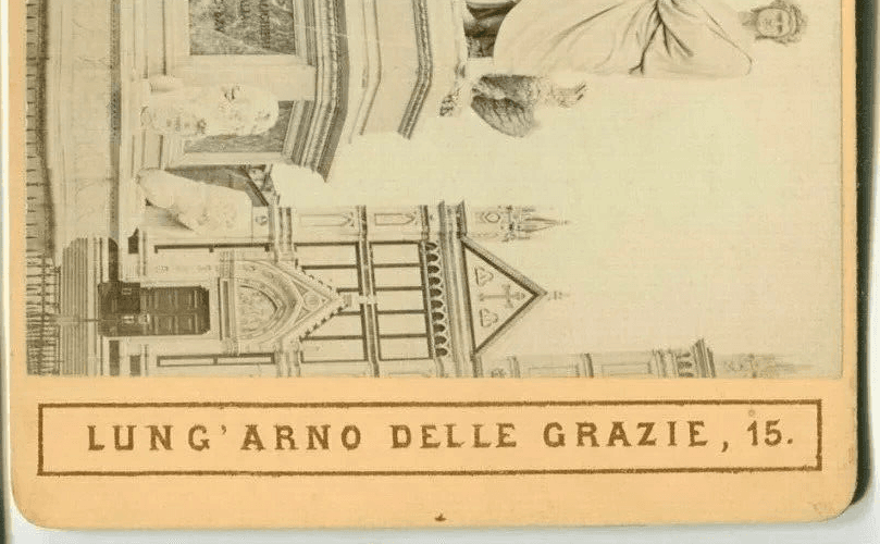 Vintage Stereoview - Giacomo BROGI - Florence. Dante Alighieri del Pazzi c1870 image 4