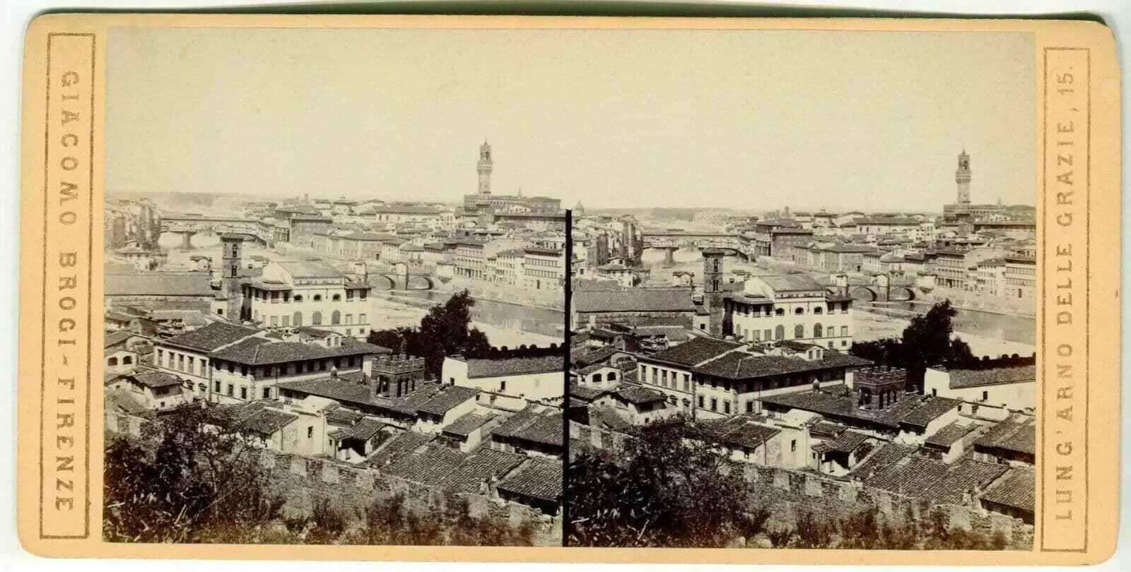 Vintage Stereoview Photograph Giacomo BROGI - Florence. Panorama, Italie c. 1870 image 7