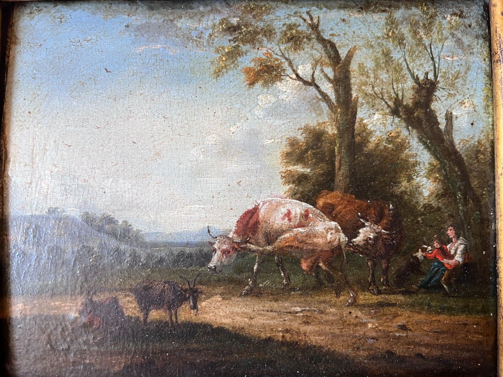 Painting Landscape with Cows and Figures image 2