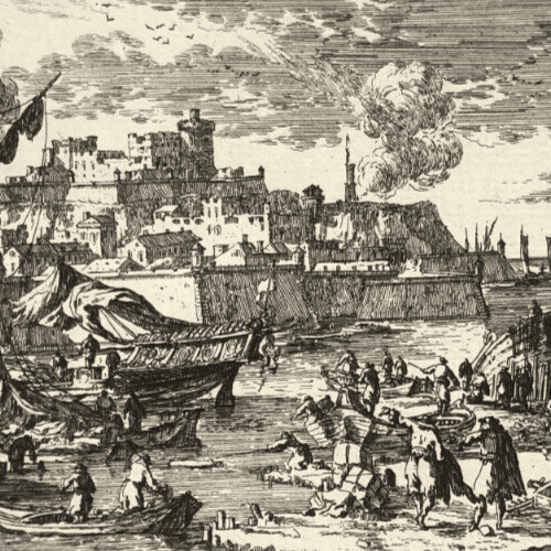 Antique Etching Original Nicolas PERELLE (1631-1695) Harbour view Etching image 4
