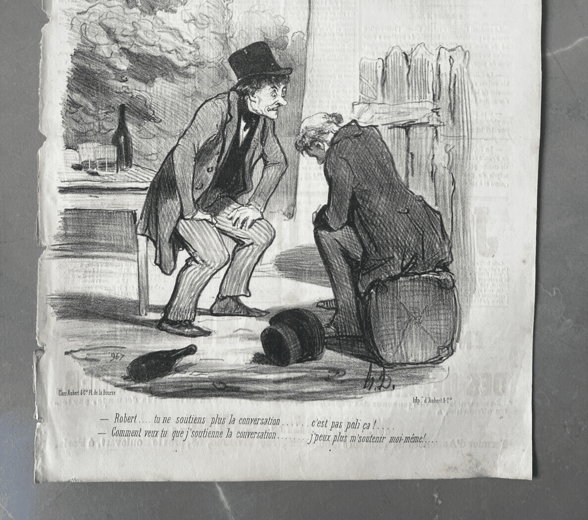 Antique Print 19th century Daumier, Les bons bourgeois, Conversations image 4