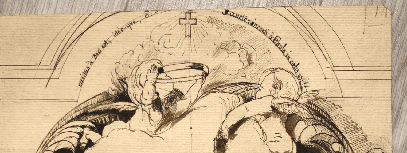Antique Original Drawing Dominique Antoine MAGAUD (1817-1899) St Vincent de Paul image 4