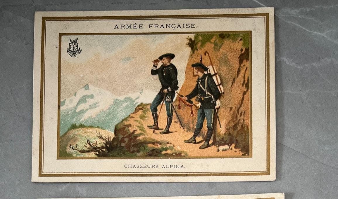 Set of 3 Antique Trade Cards - Armée Française Military Scenes image 3