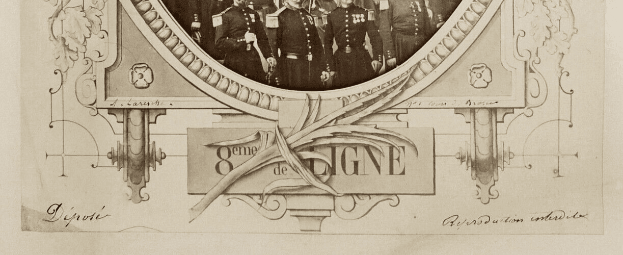 Vintage Photographs Auguste LARESCHE (XIX) Mosaique d'officiers Français c. 1880 image 5