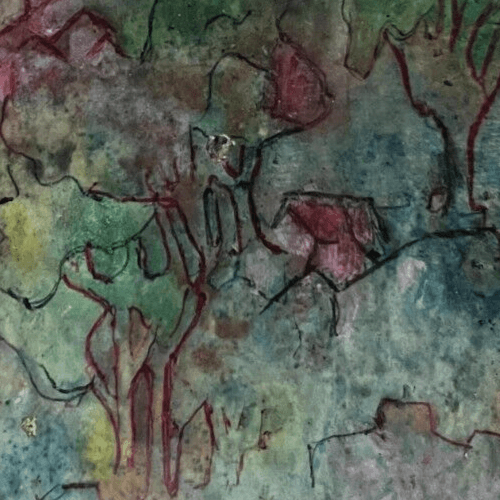 Modern Drawing Original signed Red Blue Green Abstract  Evelyn Markon Licht image 2
