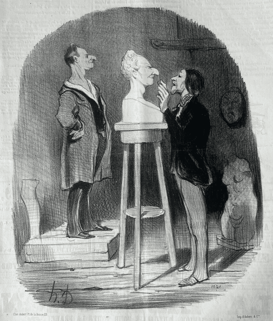 Antique Print 19th century Daumier, Bons Bourgeois, Buste, People image 1