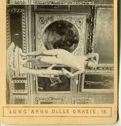 Vintage Stereoview Giacomo BROGI - Florence Apollino Tribuna Uffizi c 1870 image 5