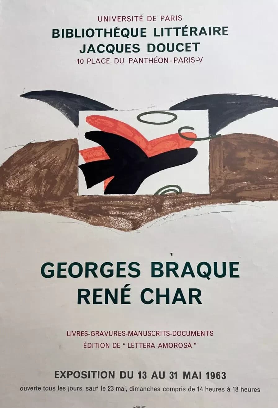 Vintage Poster Georges Braque, René Char Bird, Abstraction 1963 image 4