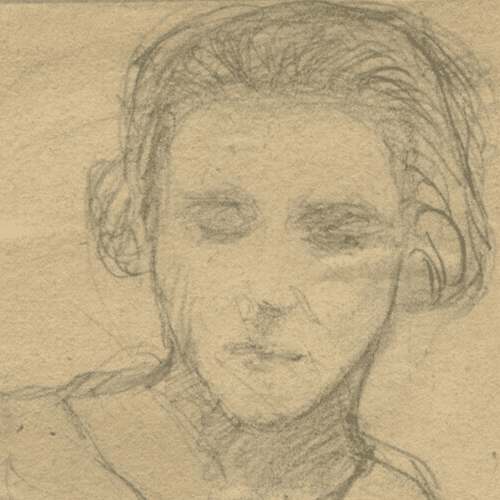 Antique Pencil Drawing Original Woman Portrait, Baby, Mother signed image 3