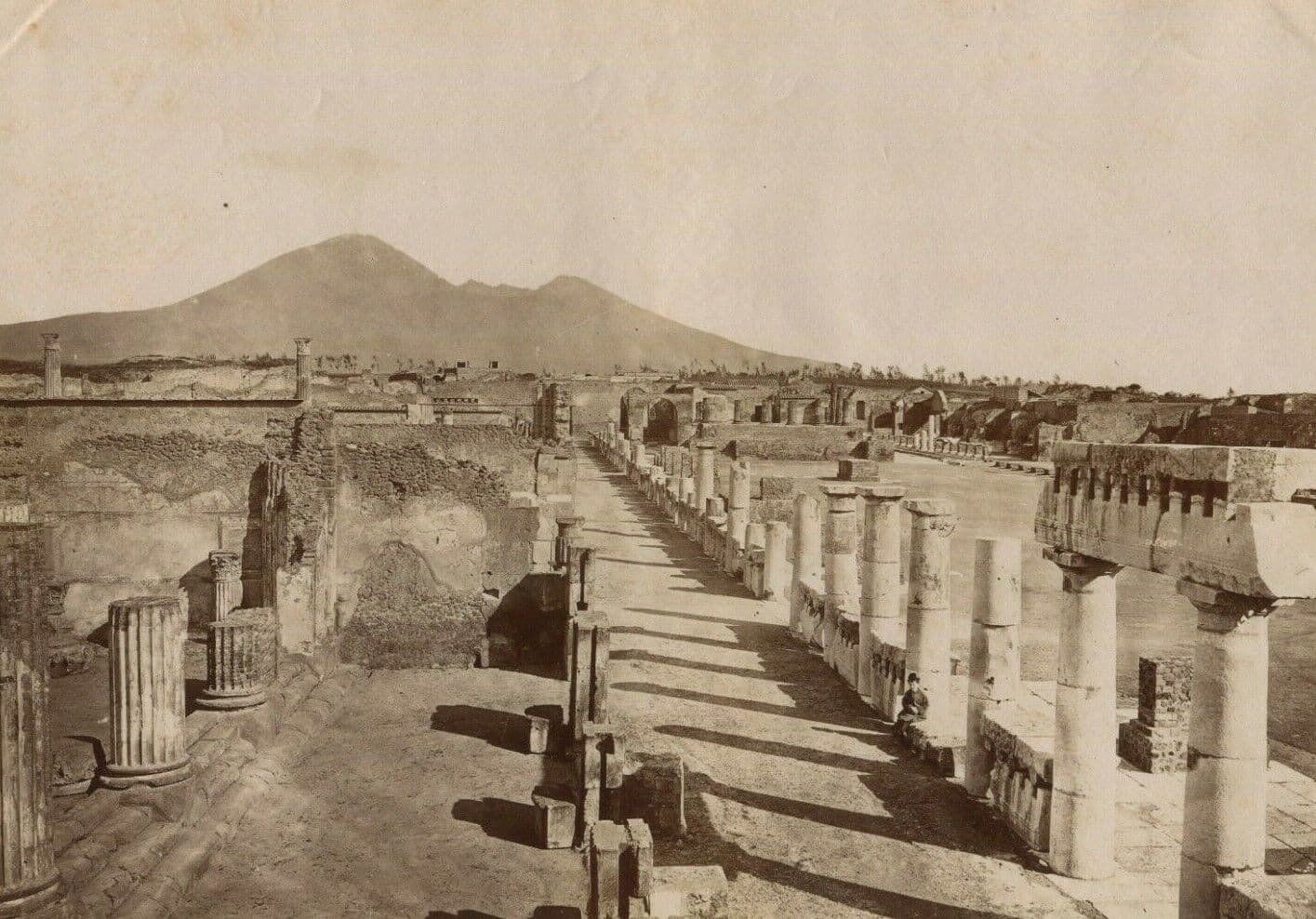 Vintage Photographs Original Pompeii, Italy, Foro Civile Landscape