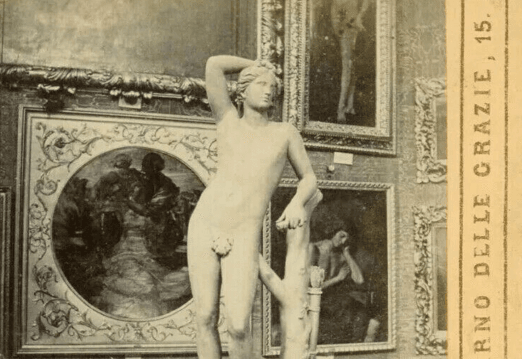 Vintage Stereoview Giacomo BROGI - Florence Apollino Tribuna Uffizi c 1870 image 8