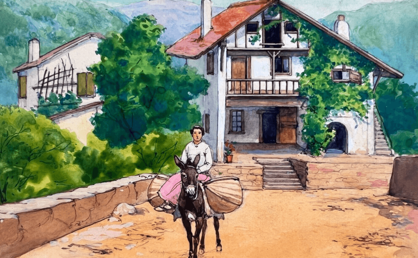 Drawing Illustration Woman on Donckey image 1