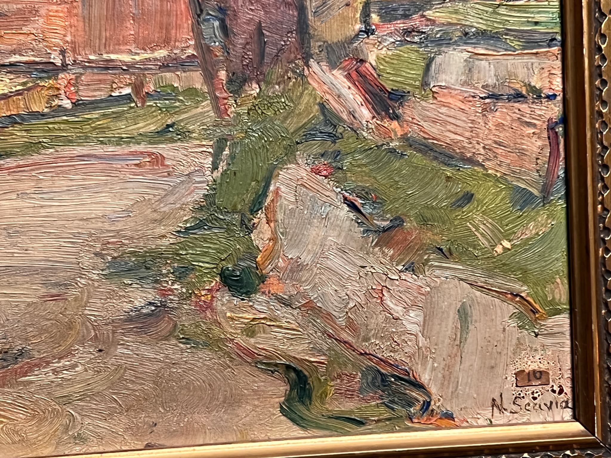Painting Mountain and Village Landscape image 3