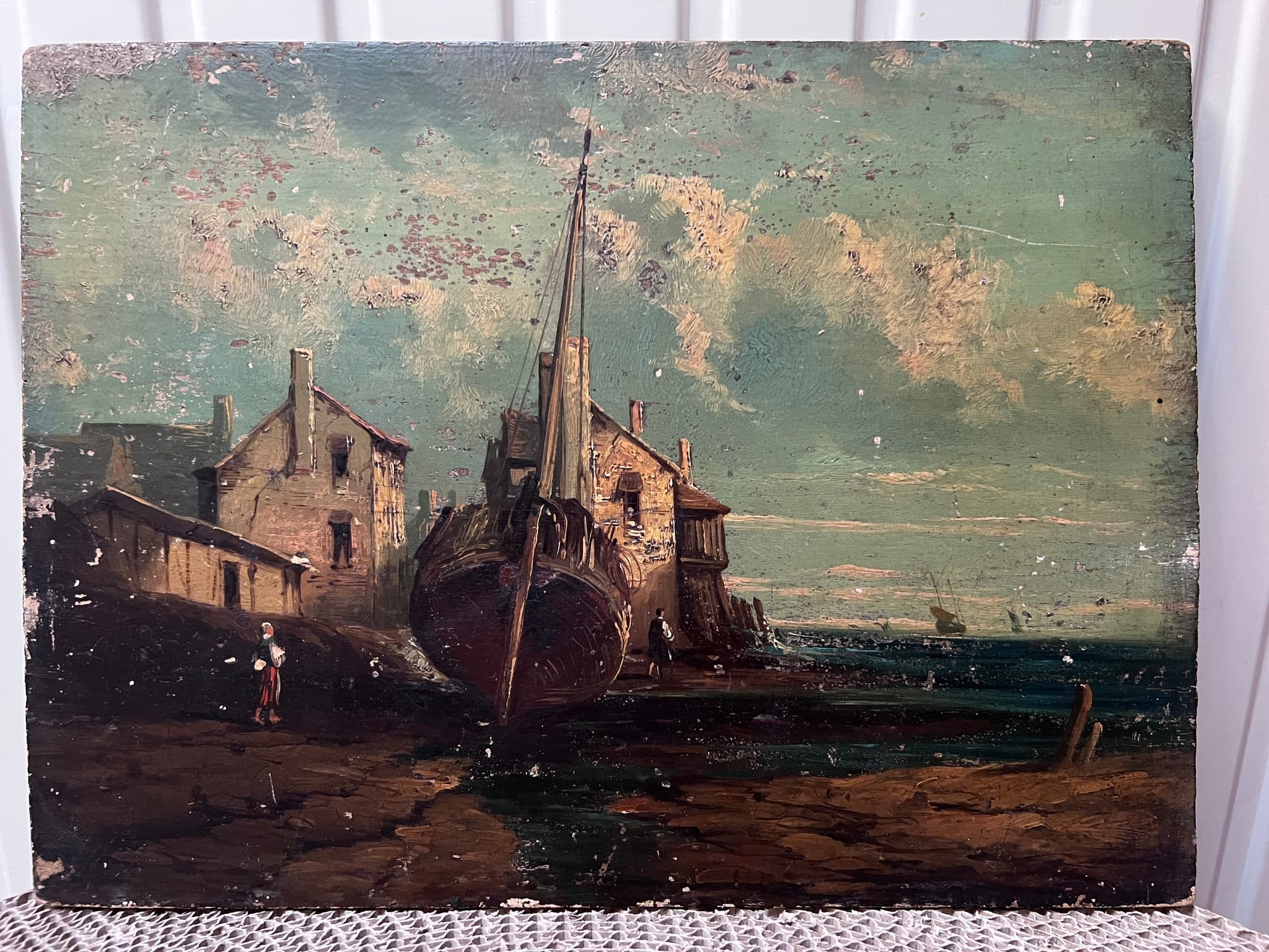 Painting Moored Boats by Eugène PENOT (1854-?) image 2