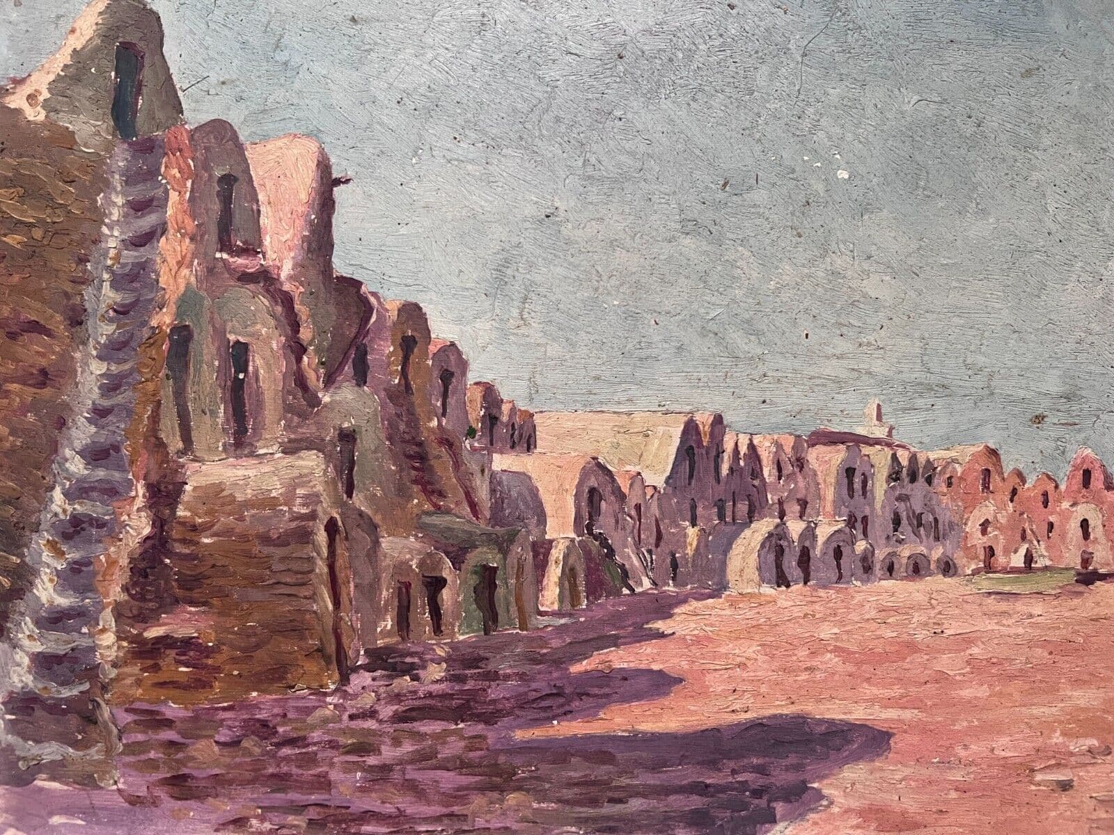 Antique Old Original Orientalist Painting Landscape image 1
