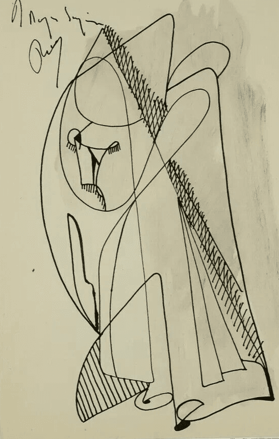 Abstract Ink Original Drawing Abstraction, Woman, Figure