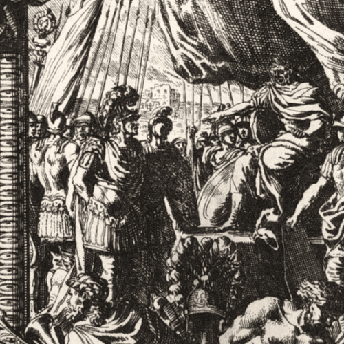 Antique Etching Jean Le Pautre (1618–1682) Religious Scene, History Architecture image 4
