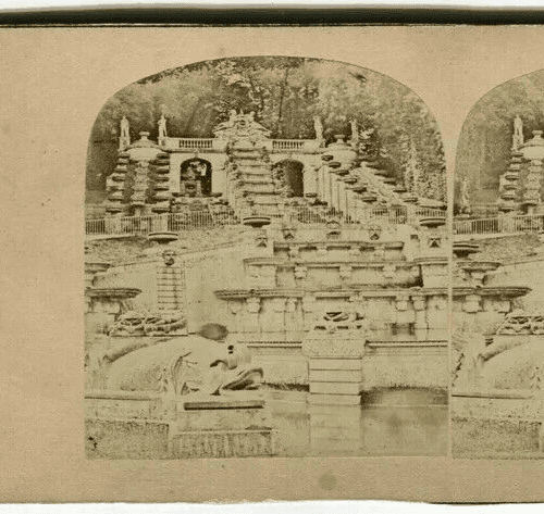 Vintage Stereoview - SAINT CLOUD Waterfall - Lecocq-Frêné - Albumen c. 1860 image 2