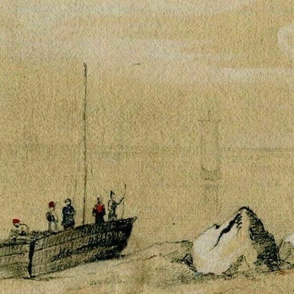 Drawing Lighthouse, Boat with Sailors image 1