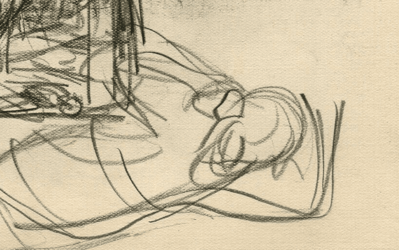 Vintage Pencil Drawing Original signed Putti and Sketches image 4