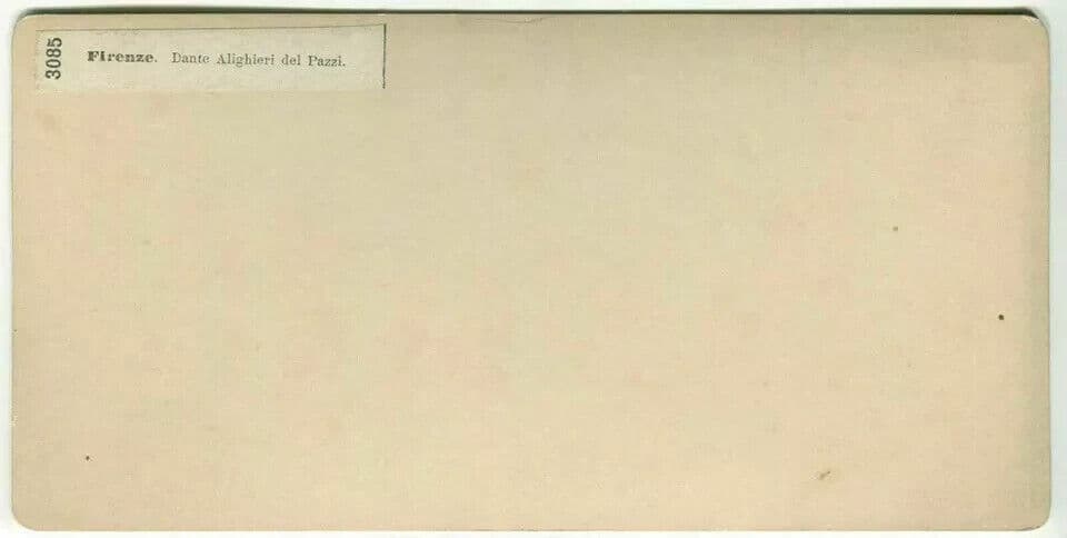 Vintage Stereoview - Giacomo BROGI - Florence. Dante Alighieri del Pazzi c1870 image 5