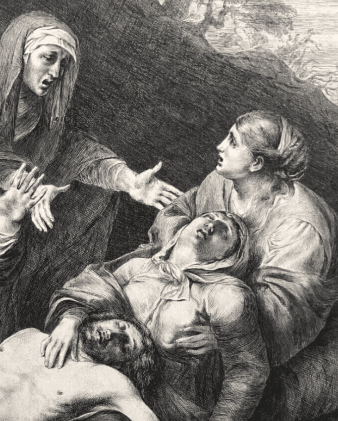Vintage Etching Vivant DENON (1747-1825) Lamentation over dead Christ Carracci image 5