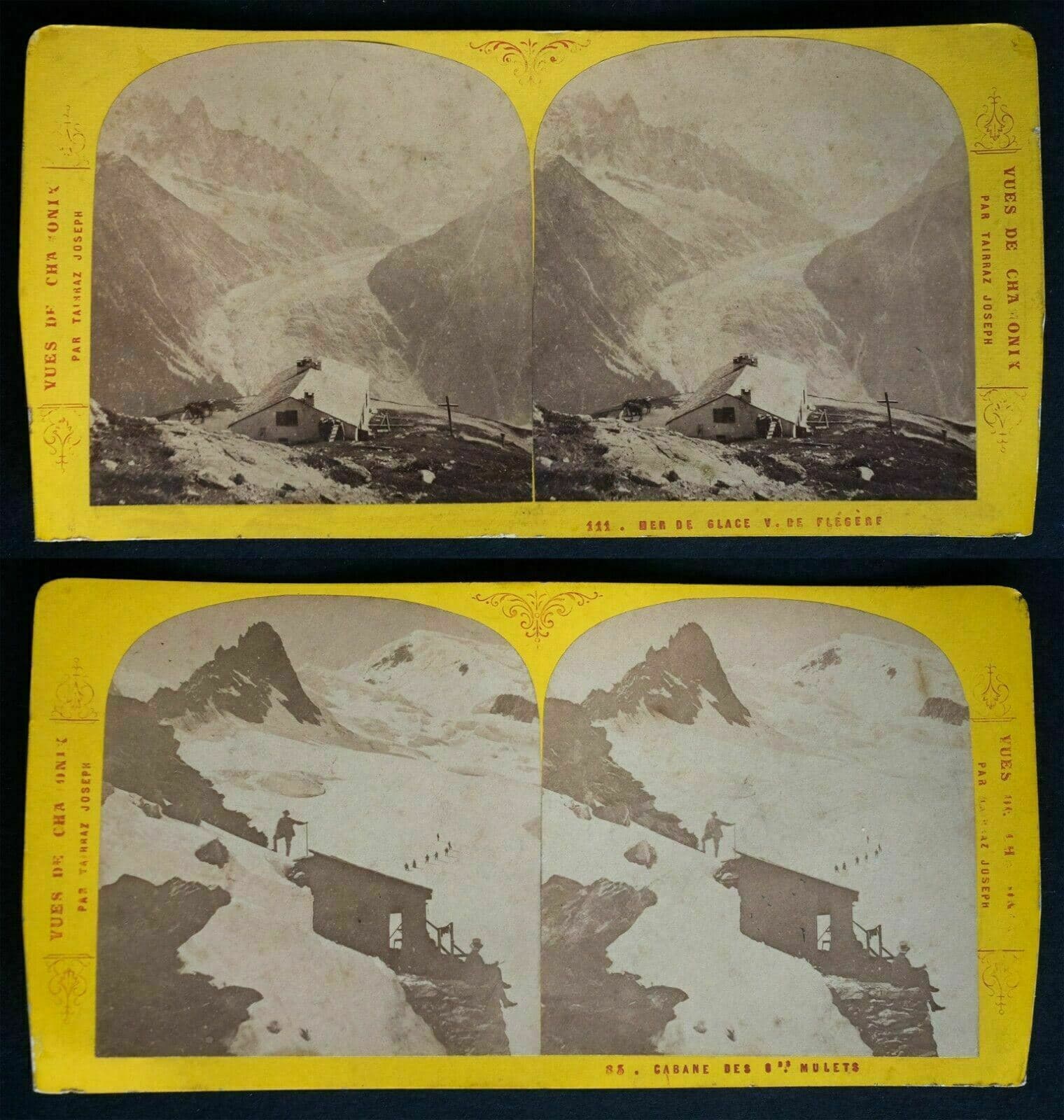 Vintage Photographs Stereoview J. TAIRRAZ x 13 Views of Chamonix 1865 image 4