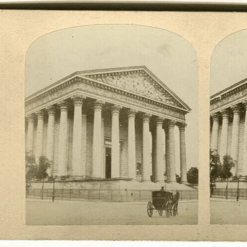 VIntage Stereoview Photograph La Madeleine Paris - Lecocq-Frêné - Albumen 1860 image 2