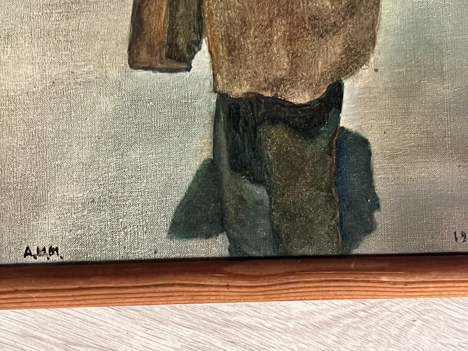 Antique Oil Painting Homeless Man Portrait signed image 5