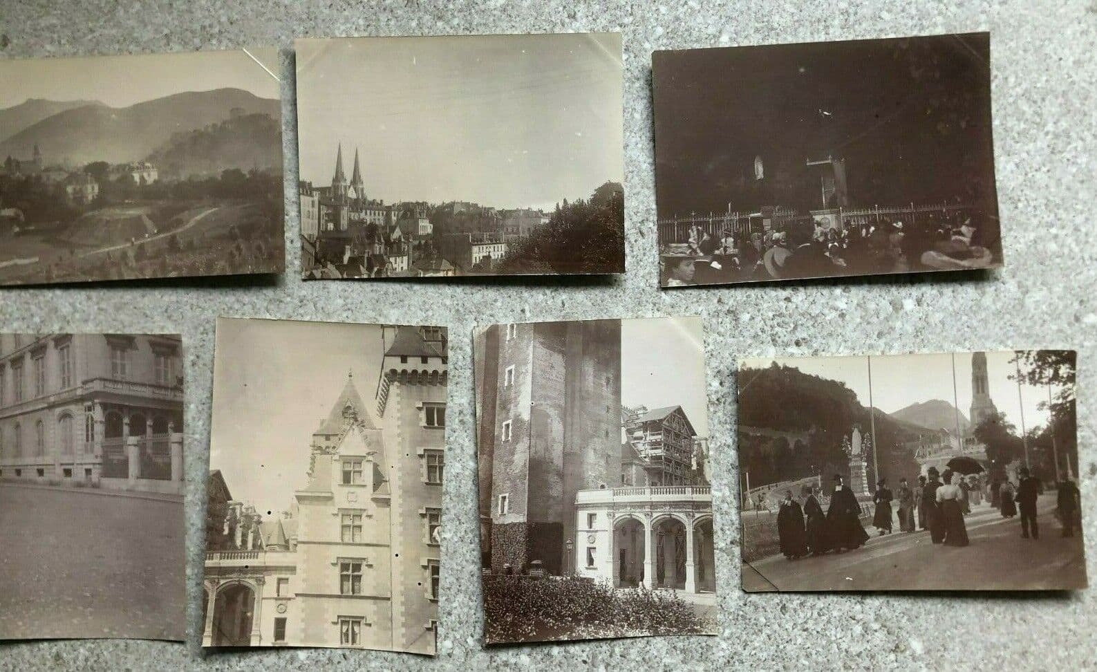 Vintage Photographs Lot x7 Lourdes, France, Pau, St Jacques Church 1902 image 1