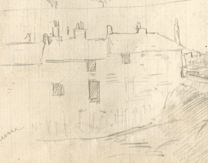Vintage Pencil Drawing People, Buildings, Workers in the City Original image 5