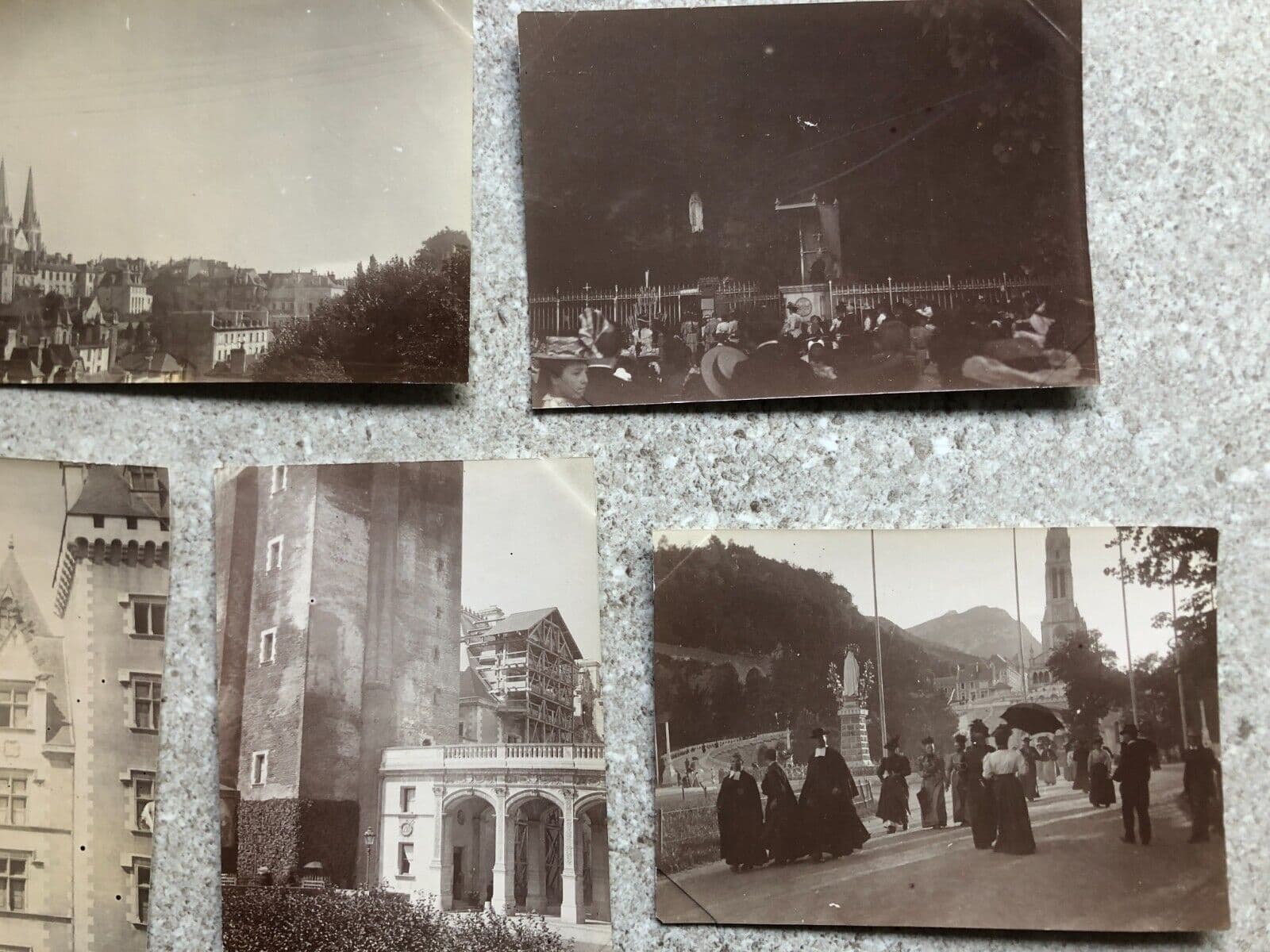 Vintage Photographs Lot x7 Lourdes, Pau-Eglise St Jean, Chateau de Pau 1902 image 3