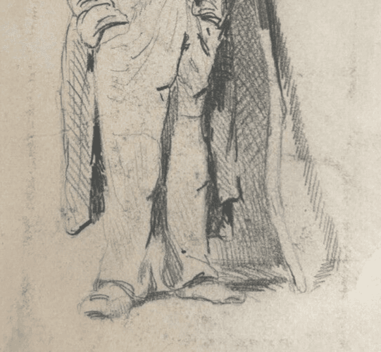 Antique Drawing Original Man Portrait 19th century Pencil image 3