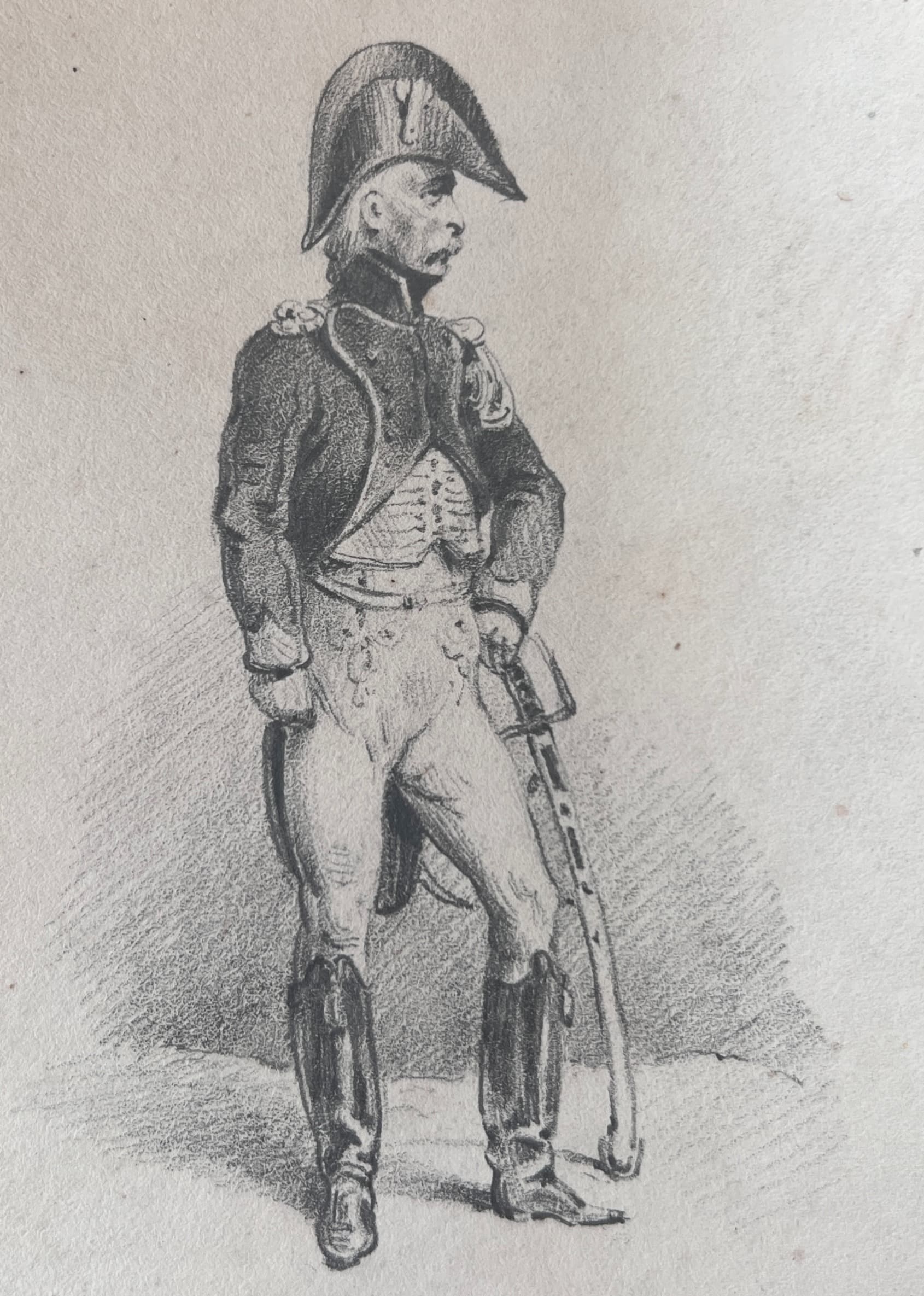 Military Man Portrait 19th century Drawing image 1