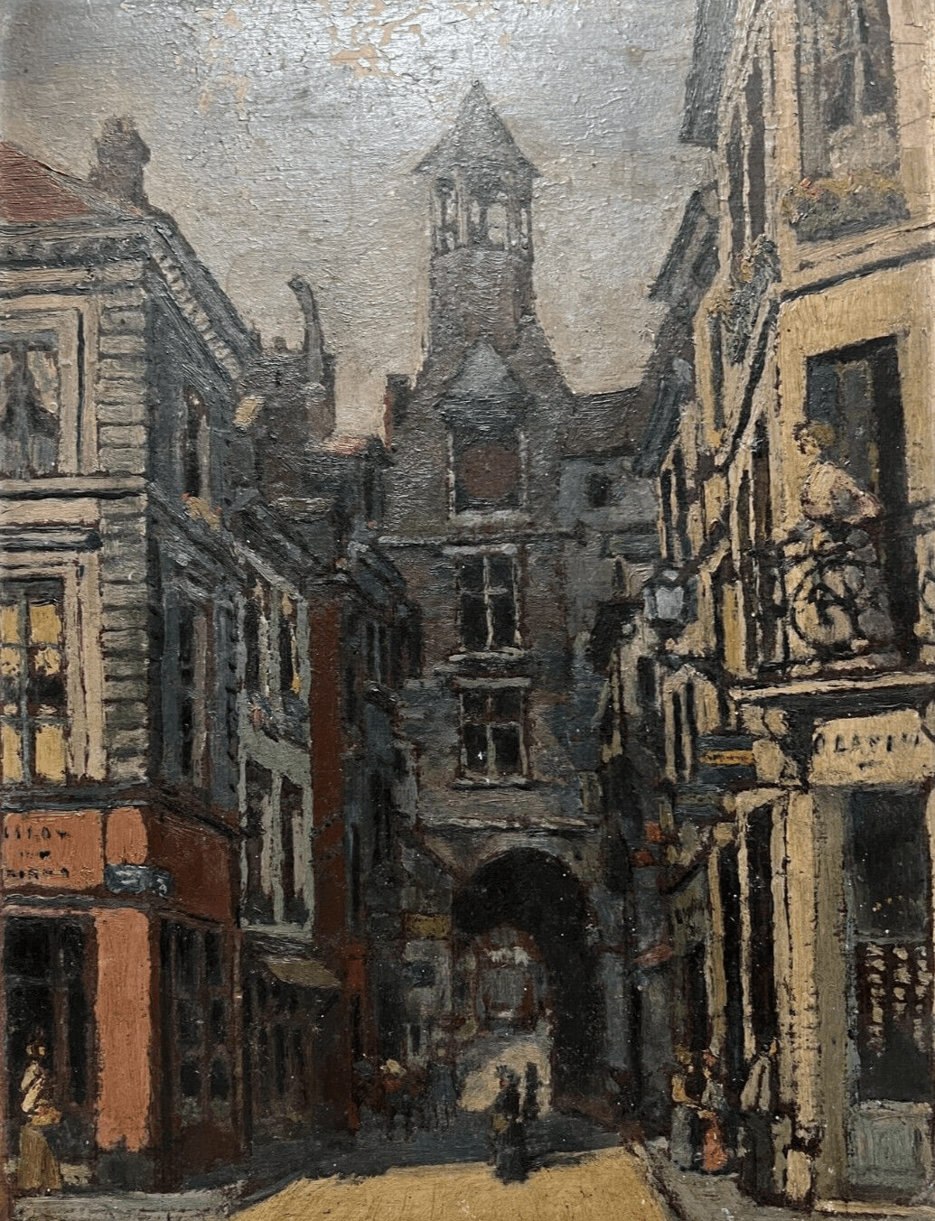 Antique Oil Painting Signed Albert BAILLY (1897-1964) Cityview image 1