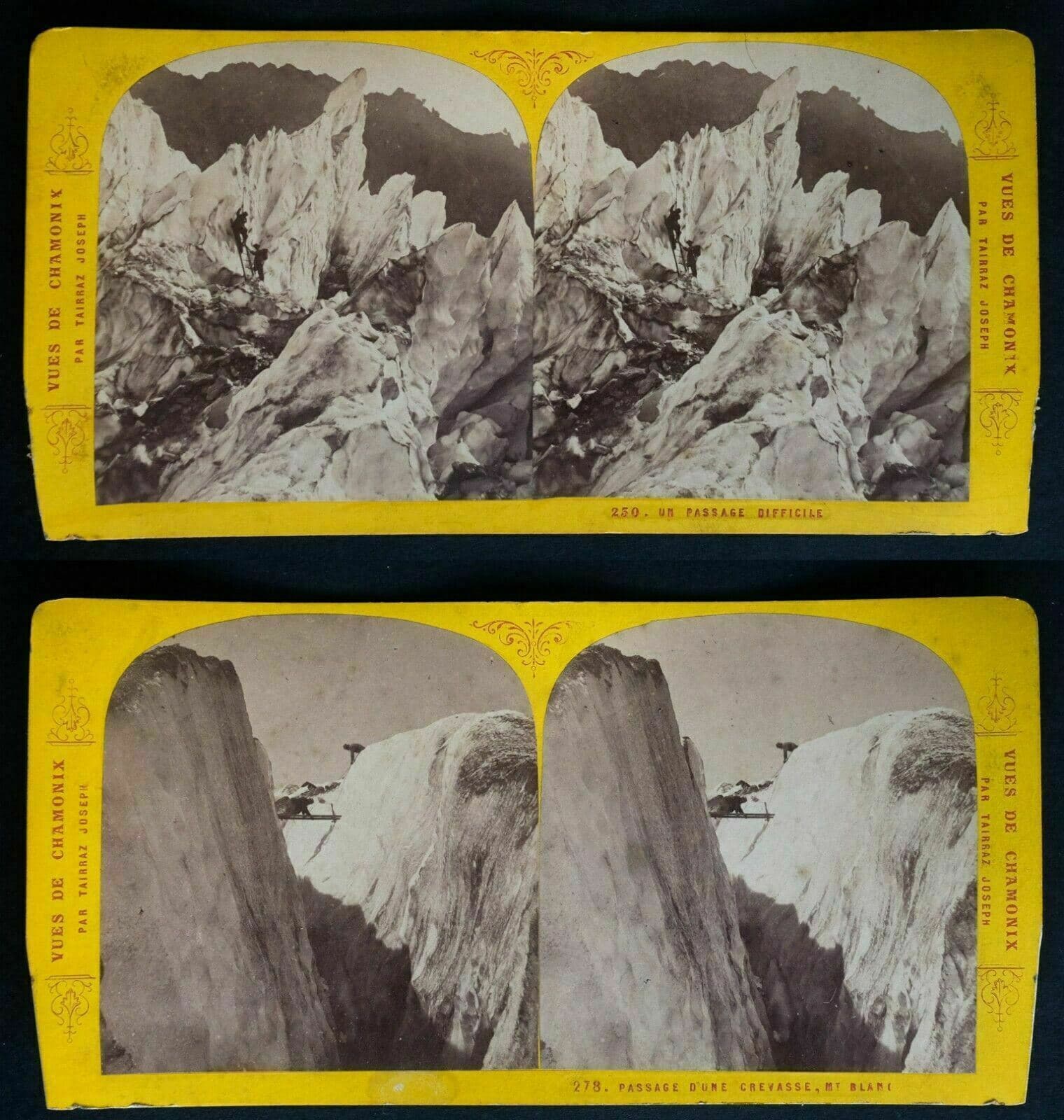 Vintage Photographs Stereoview J. TAIRRAZ x 13 Views of Chamonix 1865 image 2