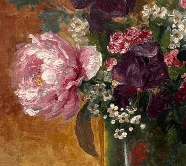 Antique Original Painting Still Life, Flowers, Roses Jean VIMENET (1914-1999) image 2