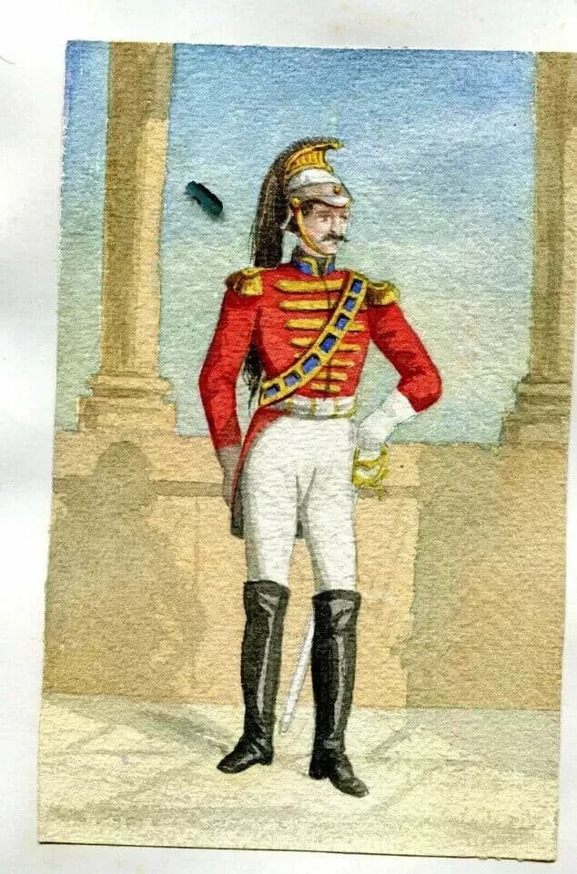 Antique Drawing Original Man Portrait Military Uniform image 6