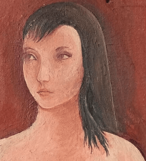 Antique Original Painting Nude Woman Portrait image 3