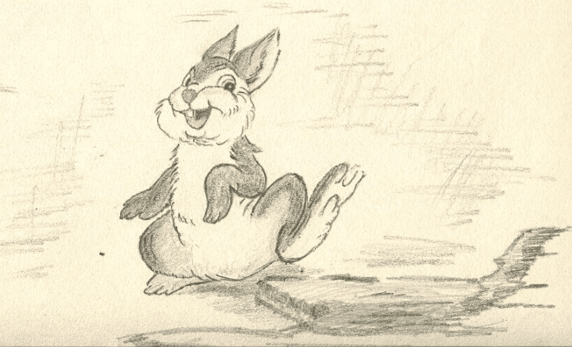 Antique Drawing Original Cartoon, Disney, Mickey, Bambi image 3