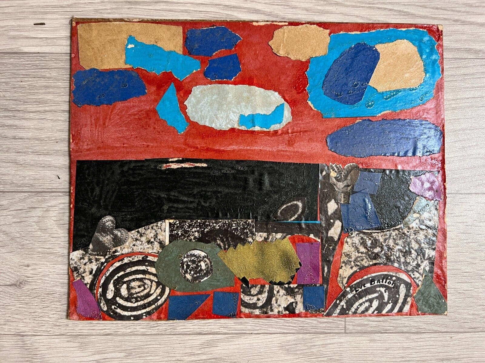 Antique Painting Original Abstract signed image 4