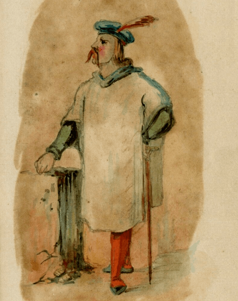 Drawing Man Portrait Blanc Lazare Voiturier St Julien