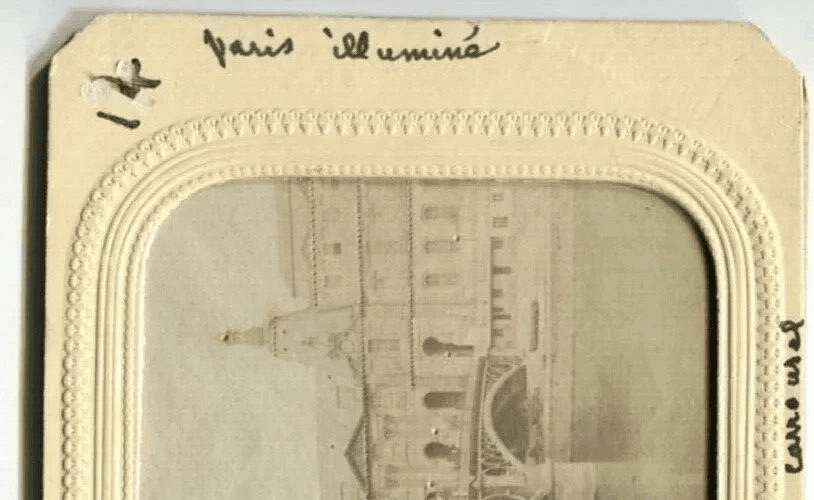 Vintage Stereoview Day/Night - Carrousel Bridge, Paris illuminé Albumen c. 1870 image 4