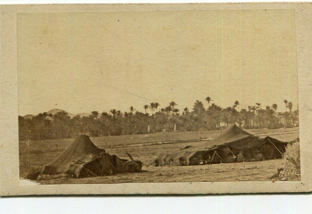 CDV Vintage Photograph Orientalist Landscape Tents in Desert c. 1870