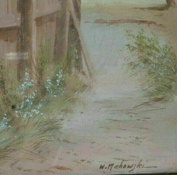 Russian Painting Landscape Path and Trees image 2