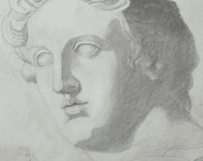 Antique Original Drawing Man, Portrait, Sculpture, Profil image 2
