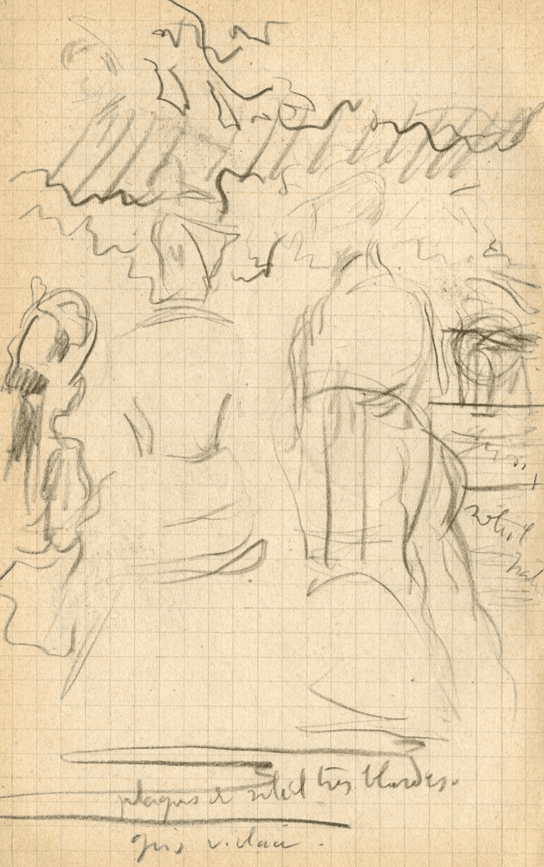 Antique Pencil Original Drawing Sketch of an Elegant Woman image 1