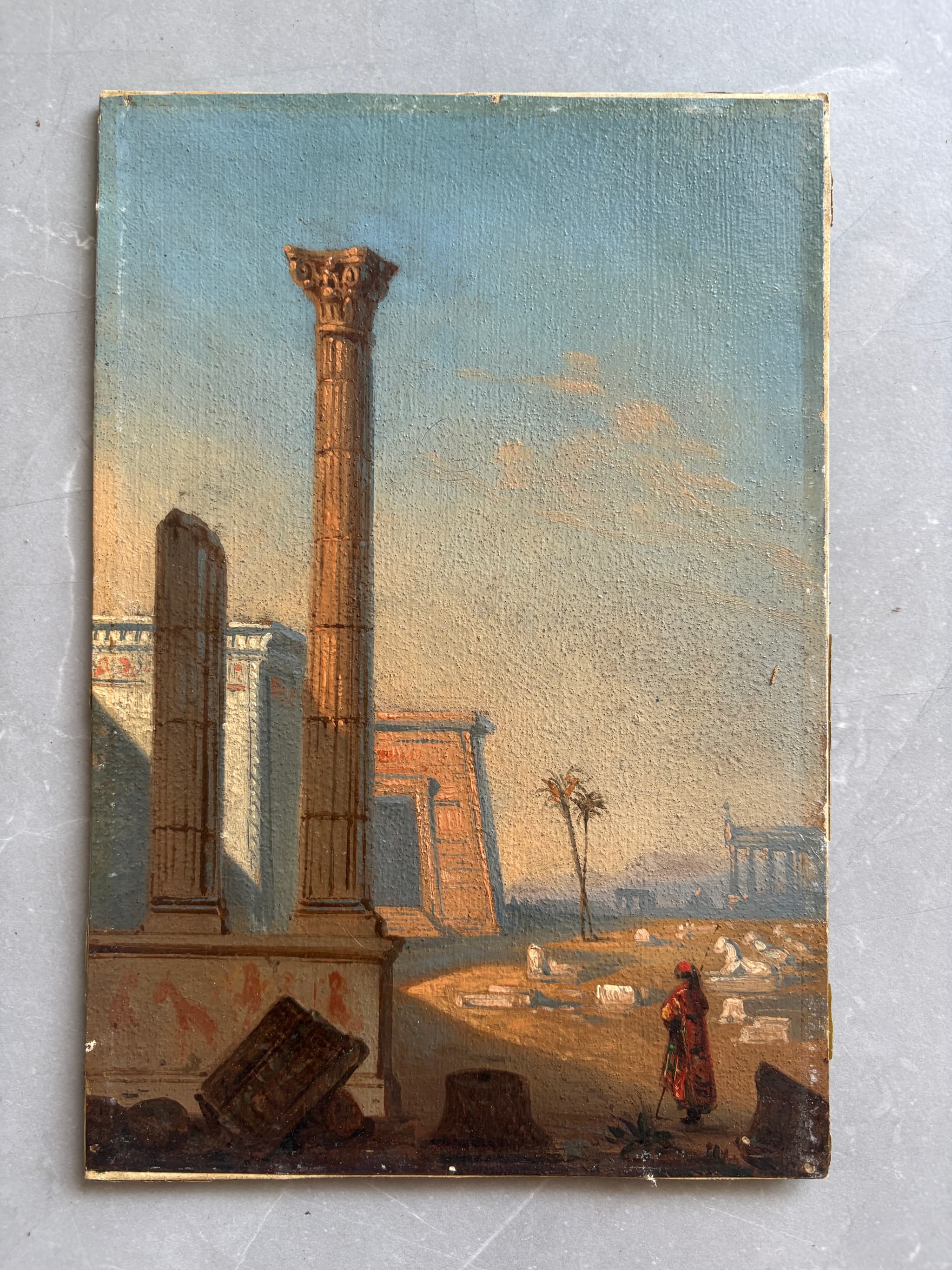 Antique Original Painting Orientalist, Egypt, People image 5