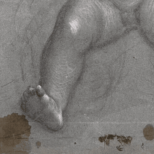 Original Antique Pencil 18th century Drawing Nude Angel Artwork image 3